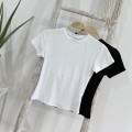 【PREORDER】Cropped Top with Round Neck and Straight Shoulders